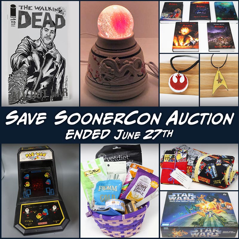 Save-SoonerCon-Auction-Ended Auction picture featuring several auction items